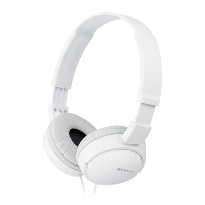 Headset Sony Mdr-zx110we Compactos Cable 1.2m Conexion Jack 3.5 Con Control Remoto Color Blanco