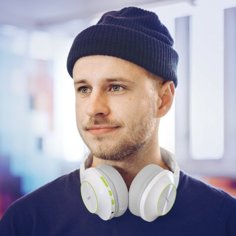 Headset Bluetooth Hama Spirit Calypso 2 Refuerzo De Graves 60h Microfono Blanco