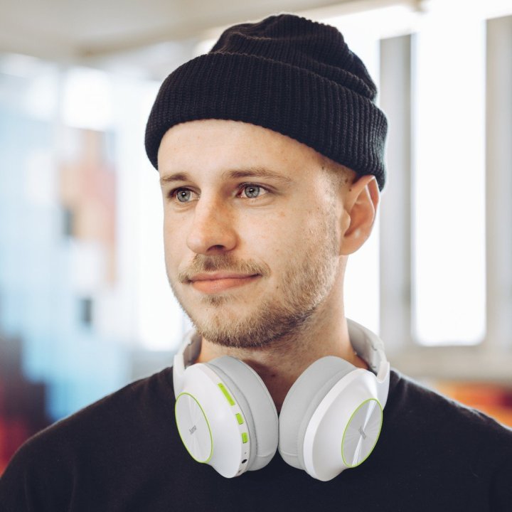 Headset Bluetooth Hama Spirit Calypso 2 Refuerzo De Graves 60h Microfono Blanco