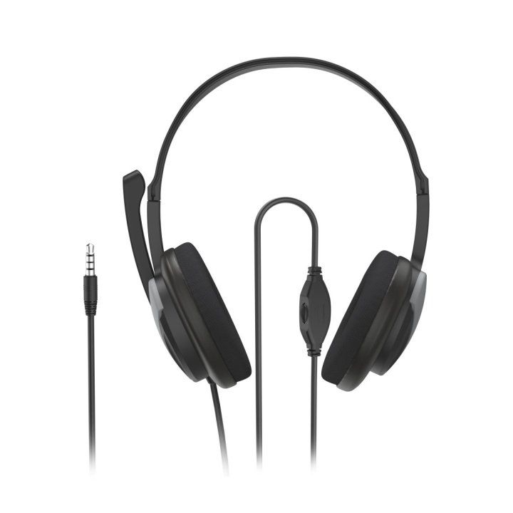 Headset Hama Hs-p100 V2 Jack 3.5 Estero Cable 2m Color Negro 