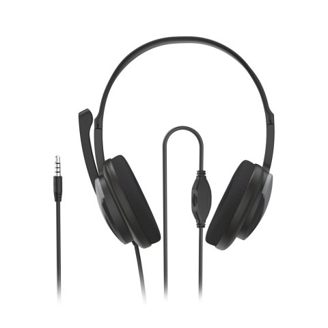 Headset Hama Hs-p100 V2 Jack 3.5 Estero Cable 2m Color Negro 