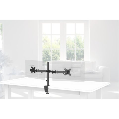 Soporte De Mesa Hama Monitor Holder Para 2 Monitores Hasta 32" Vesa 75x75 100x100 Hasta 8kg Brazos Articulados