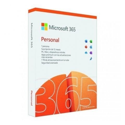 Microsoft 365 Personal Español 1 Usuario Subscripcion 1 Año Box 