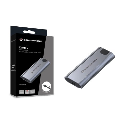 Caja Externa M.2 Usb-c Conceptronic Dante Hd M.2 Nvme Ssd Usb-c 3.2 Gen2   Usb-a