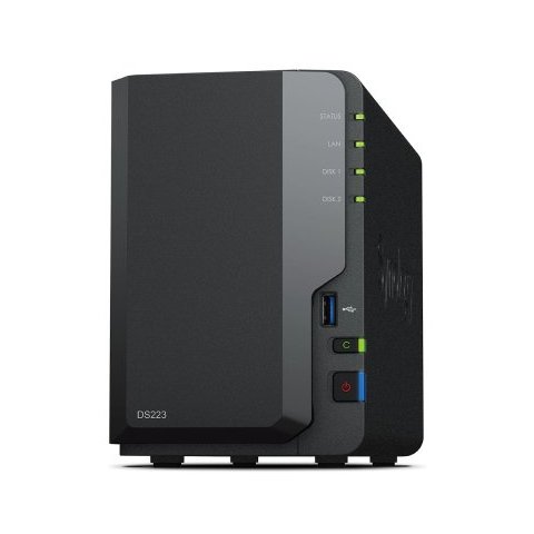 Servidor Nas Synology Disk Station Ds223 2gb 3xusb3.2 2 Bahias Realtek Rtd1619b Jbod, Raid 0, Raid 1