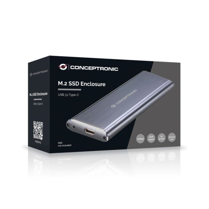 Caja Externa M.2 Usb-c Conceptronic Ssd M.2 Sata3 Usb 3.1 Aluminio Usb-c *no Admite Pcie Nvme