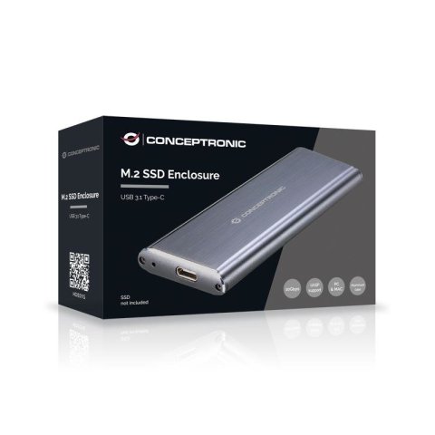 Caja Externa M.2 Usb-c Conceptronic Ssd M.2 Sata3 Usb 3.1 Aluminio Usb-c *no Admite Pcie Nvme