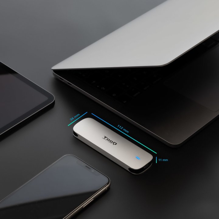 Caja Externa M.2 Usb-c Tooq Tqe-2202s Para M.2 Ngff Usb 3.1 Gen1 Plata