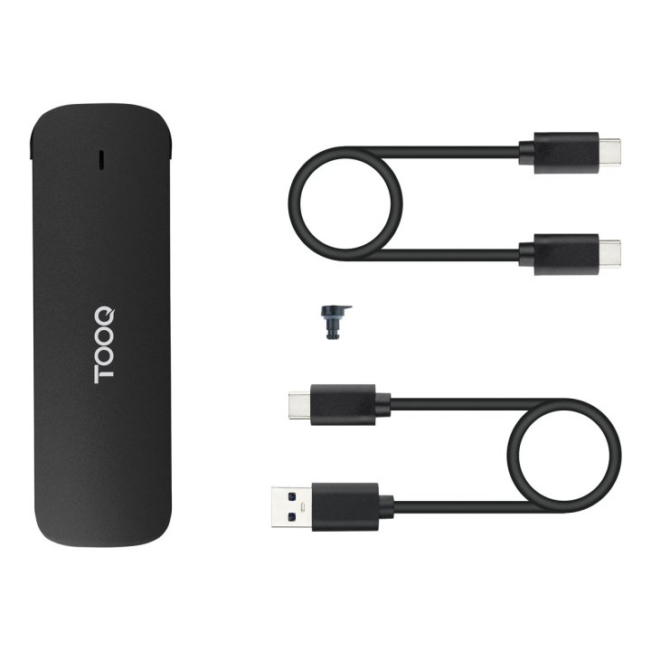 Caja Externa M.2 Usb-c Tooq Tqe-2201b Para M.2 Nvme Pcie Usb 3.1 Gen2 Aluminio Negra