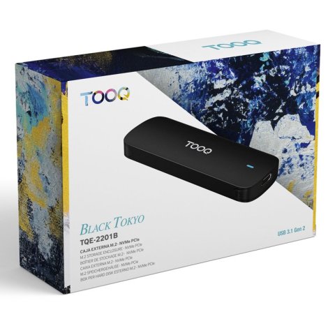 Caja Externa M.2 Usb-c Tooq Tqe-2201b Para M.2 Nvme Pcie Usb 3.1 Gen2 Aluminio Negra