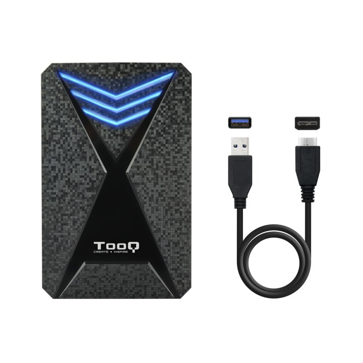 Caja Externa 2.5" Usb 3.0 Gaming Tooq Tqe-2550bl Para Hd De 9,5mm Sata Usb3.0 3.1gen1 Led Azul