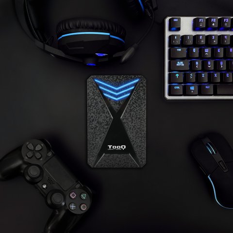 Caja Externa 2.5" Usb 3.0 Gaming Tooq Tqe-2550bl Para Hd De 9,5mm Sata Usb3.0 3.1gen1 Led Azul