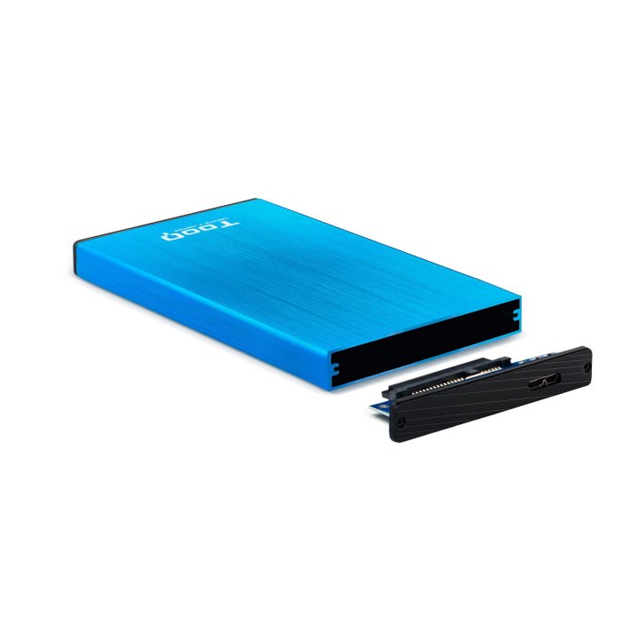 Caja Externa 2.5" Usb 3.0 Tooq Tqe-2527bl Para Hd Hasta 9,5mm Sata Usb 3.0 3.1 Gen1 Azul
