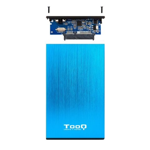 Caja Externa 2.5" Usb 3.0 Tooq Tqe-2527bl Para Hd Hasta 9,5mm Sata Usb 3.0 3.1 Gen1 Azul