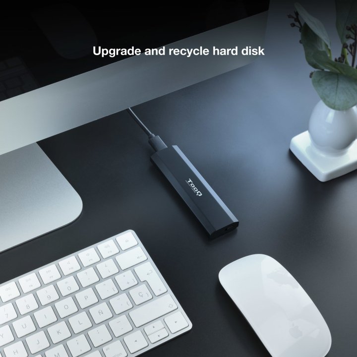 Caja Externa M.2 Usb-c Tooq Tqe-2223b Para M.2 Ngff nvme Usb 3.1 Gen2 Negro