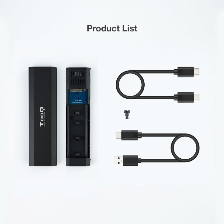 Caja Externa M.2 Usb-c Tooq Tqe-2223b Para M.2 Ngff nvme Usb 3.1 Gen2 Negro