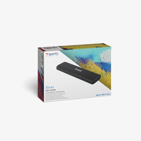 Caja Externa M.2 Usb-c Tooq Tqe-2223b Para M.2 Ngff nvme Usb 3.1 Gen2 Negro