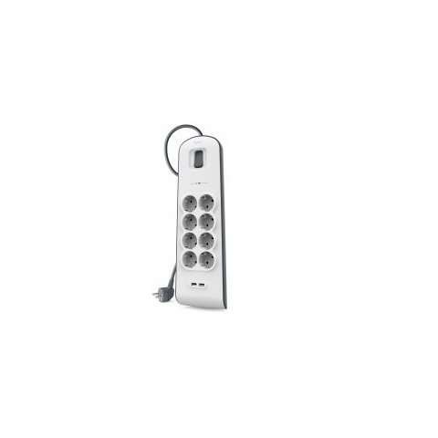 Regleta Alimentacion Belkin Bsv804vf2m-v2 8 Tomas Con Proteccion 2xusb-a Interruptor Color Blanco