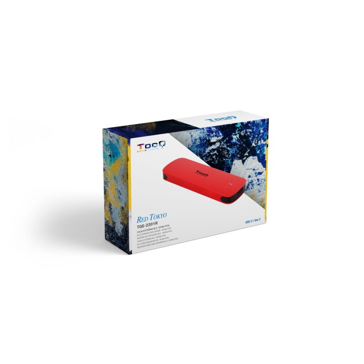Caja Externa M.2 Usb-c Tooq Tqe-2201r Para M.2 Nvme Pcie Usb 3.1 Gen2 Aluminio Rojo