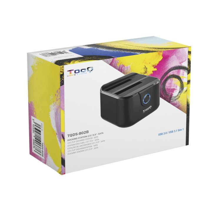 Docking Station Tooq Tqds-802b 2,5" 3,5" Sata Usb 3.1 Funcion Clonacion Otb Negra
