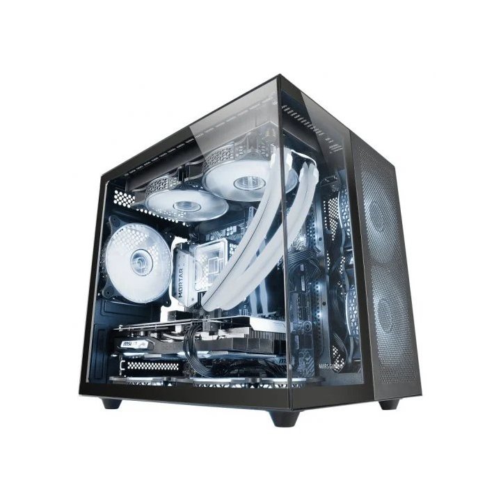 Caja Microatx Gaming Mars Gaming Mcfusionm Cristal Curvado Gpu 445mm 1x3.5 2x2.5 Negro