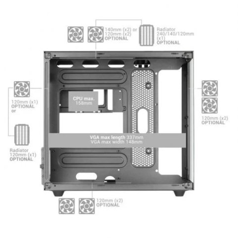 Caja Microatx Gaming Mars Gaming Mcfusionm...