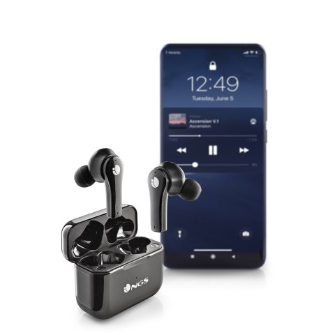 Auricular Intrauditivo Bluetooth Artica Bloom Tws Bt 5.1 Bat 6h Tactil Manos Libres Color Negro