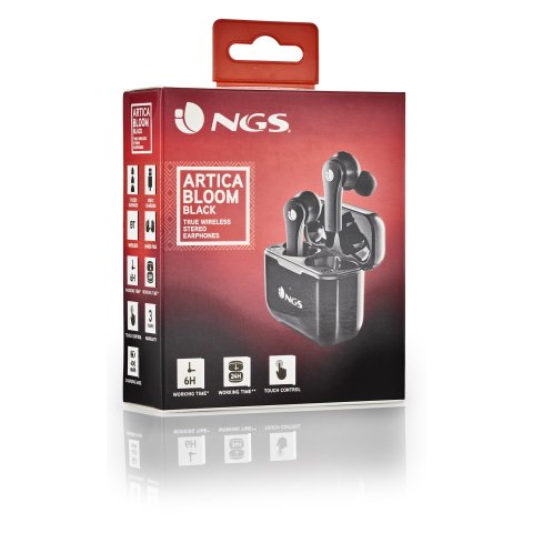 Auricular Intrauditivo Bluetooth Artica Bloom Tws Bt 5.1 Bat 6h Tactil Manos Libres Color Negro