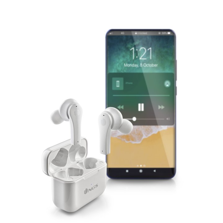 Auricular Intrauditivo Bluetooth Artica Bloom Tws Bt 5.1 Bat 6h Tactil Manos Libres Color Blanco