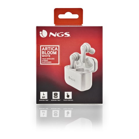 Auricular Intrauditivo Bluetooth Artica Bloom Tws Bt 5.1 Bat 6h Tactil Manos Libres Color Blanco