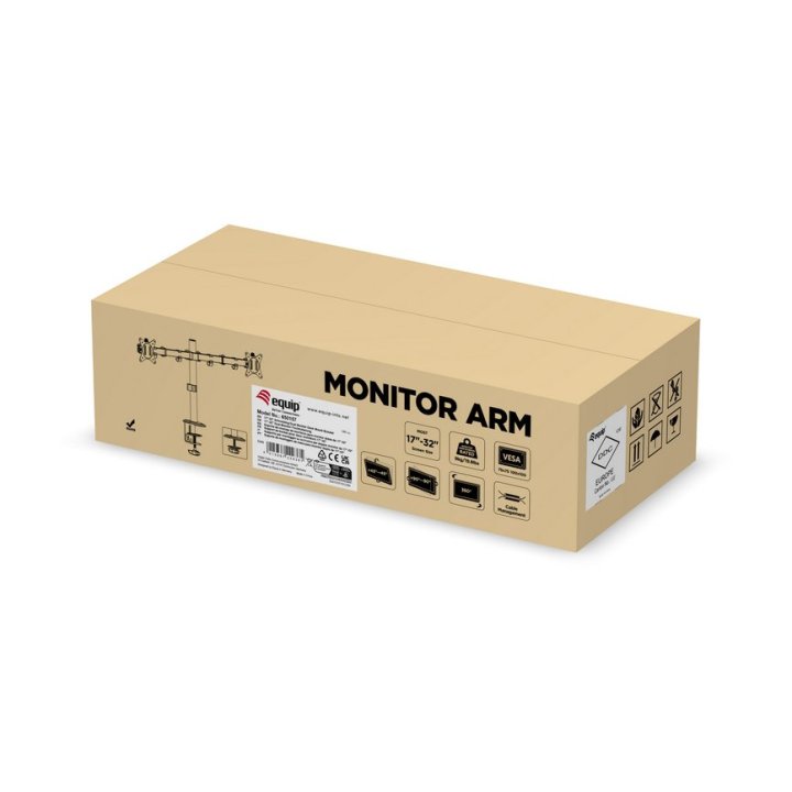 Soporte De Mesa Equip 650157 Para 2 Pantallas 17"-32" De Brazo Inclinable Y Giratorio 360§ Max. Vesa 100x100 Hata 9kg Por Pan