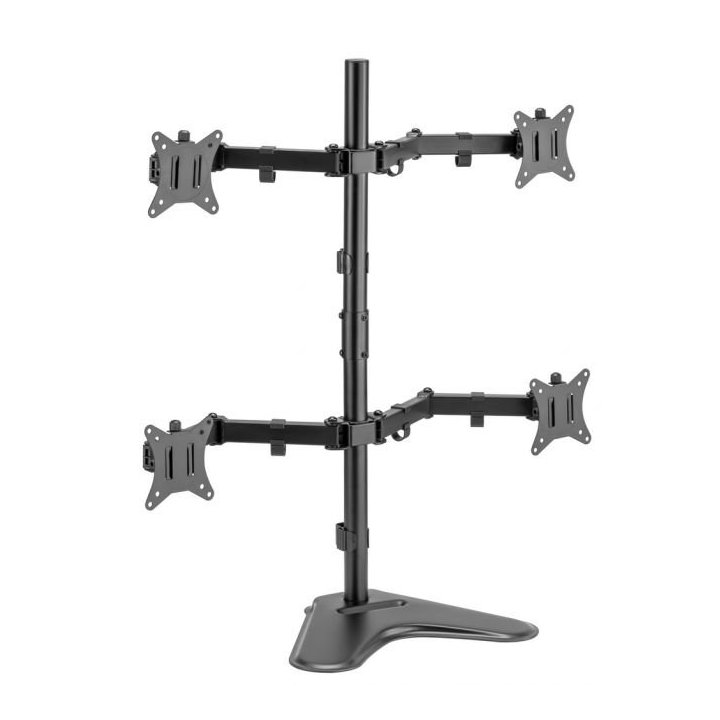 Soporte De Mesa Con Base Equip 650127 Para 4 Pantallas 17"-32" Doble Brazo Articulado Vesa Standard Hasta 9kg