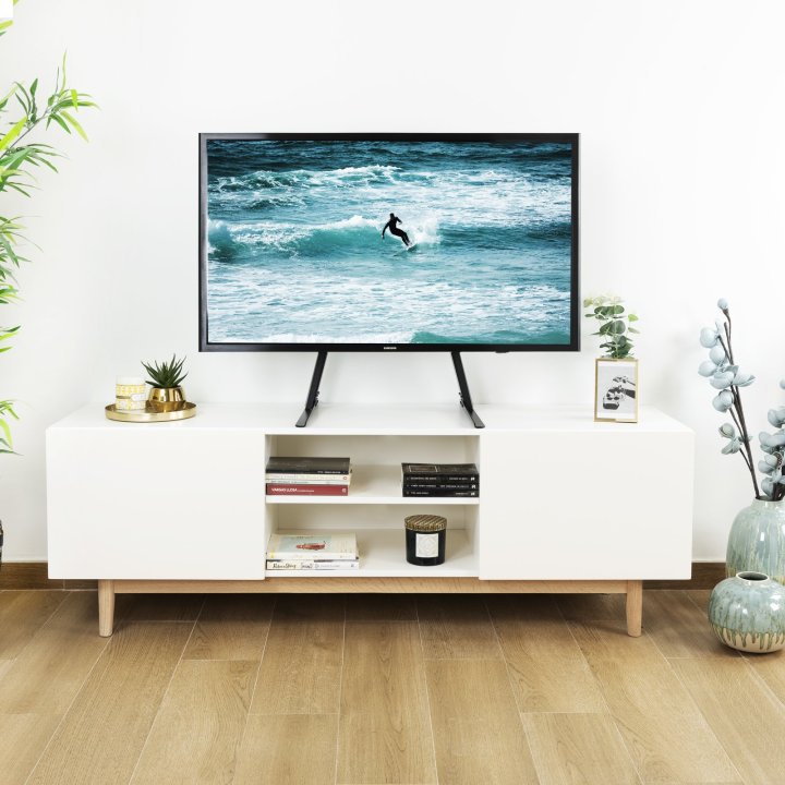 Soporte De Mesa Tooq Bd3270t-b Para 1 Pantalla De 32" A 70" Max 50kb Vesa Compatible De 75x75 A 800x400 Color Negro