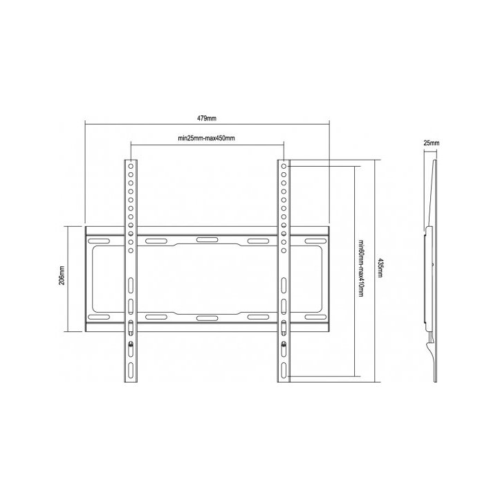 Soporte De Pared Fijo Equip Para Pantalla 32" - 55" Fijo Vesa Max. 400x400