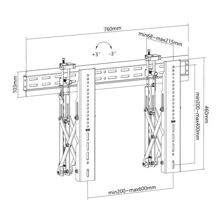 Soporte De Pared Fijo Equip 650351 Para Pantalla 37"-70" Push-in Pop-out Vesa Max 600x400 Peso Max. 45kg