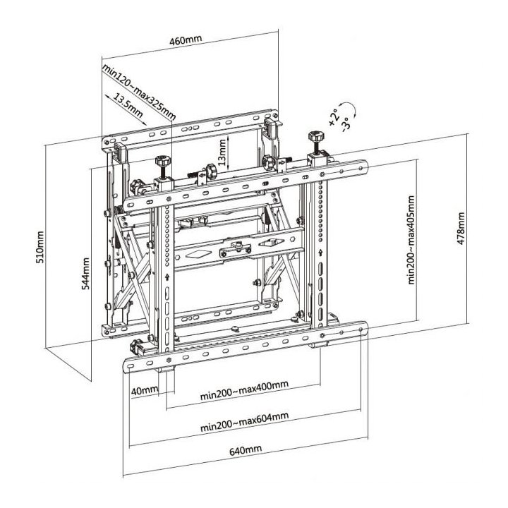 Soporte De Pared Fijo Equip 650352 Para Pantalla 45"-70" Push-in Pop-out Vesa Max 600x400 Peso Max. 70kg