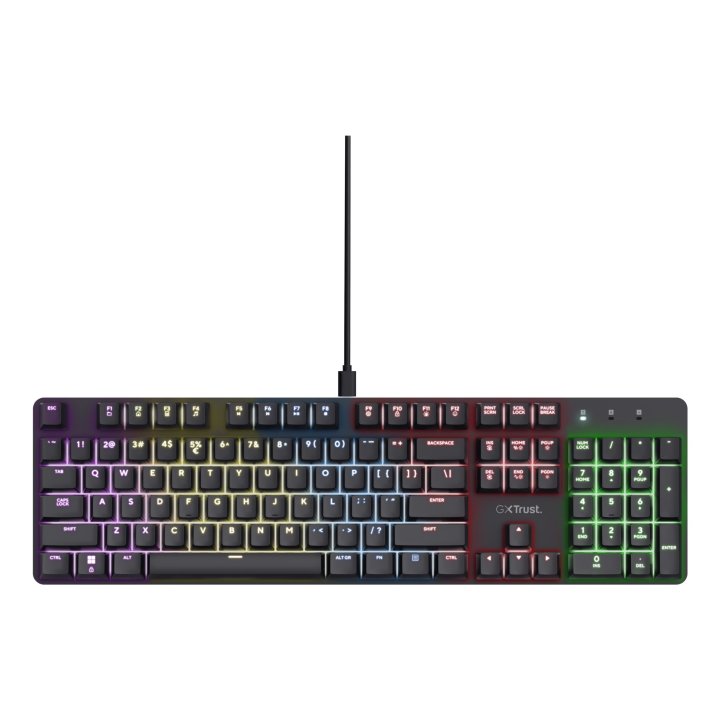 Teclado Trust Gaming Gxt 871 Zora Mecanico Rgb Color Negro 