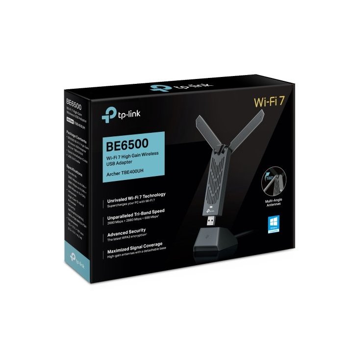Usb Wifi 7 Tp-link Archer Tbe400uh Tribanda 2880 Mbps Mu-mimo Base Usb 3.0