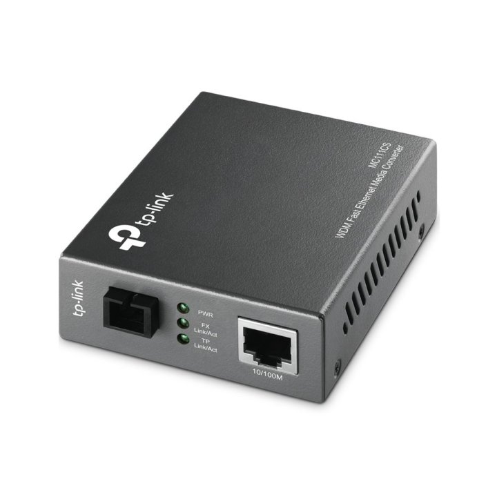 Convertidor Fibra Tp-link Mc111cs Rj45 Eth A Fibra Monomodo Sc 100mb Fullduplex Hasta 20km 