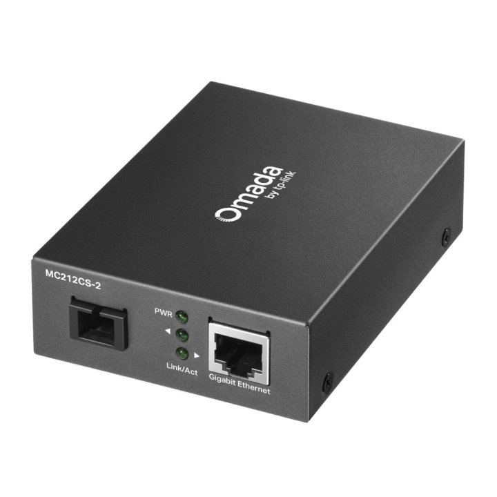 Convertidor Fibra Tp-link Mc212cs-2 Rj45 Eth A Fibra Monomodo Sc 1gb Fullduplex Hasta 2km 