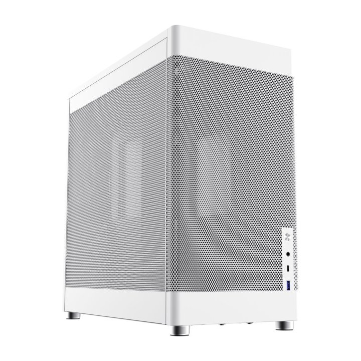 Caja Atx Semitorre Coolbox Mesh Atx Mp1 1x3,5" 3x2,5" 1xusb 3.2 1xusb-c Gpu Max 355mm Color Blanco