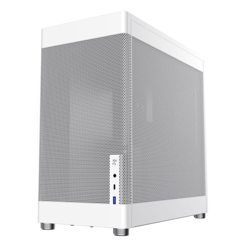 Caja Atx Semitorre Coolbox Mesh Atx Mp1 1x3,5" 3x2,5" 1xusb 3.2 1xusb-c Gpu Max 355mm Color Blanco