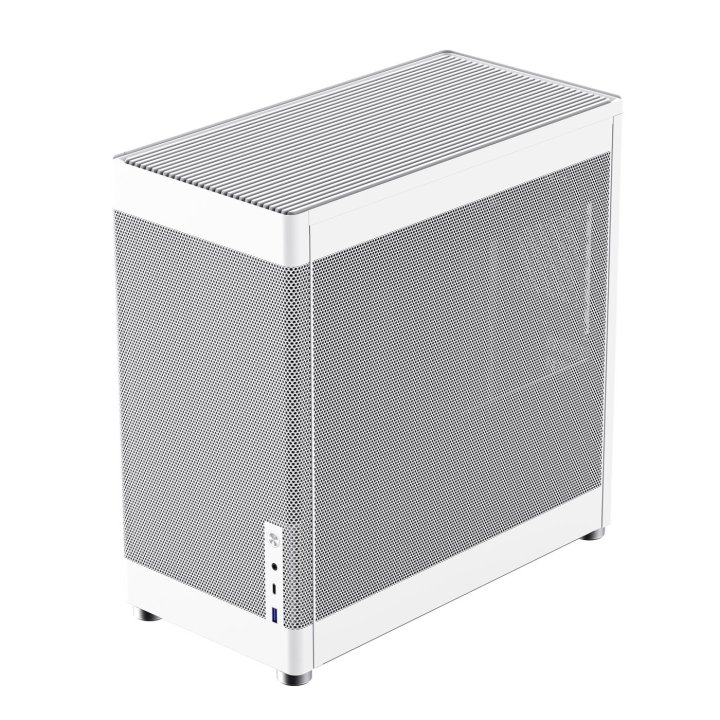 Caja Atx Semitorre Coolbox Mesh Atx Mp1 1x3,5" 3x2,5" 1xusb 3.2 1xusb-c Gpu Max 355mm Color Blanco
