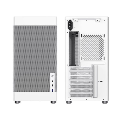 Caja Atx Semitorre Coolbox Mesh Atx Mp1 1x3,5" 3x2,5" 1xusb 3.2 1xusb-c Gpu Max 355mm Color Blanco