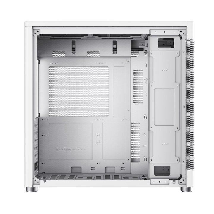 Caja Atx Semitorre Coolbox Mesh Atx Mp1 1x3,5" 3x2,5" 1xusb 3.2 1xusb-c Gpu Max 355mm Color Blanco