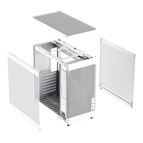 Caja Atx Semitorre Coolbox Mesh Atx Mp1 1x3,5" 3x2,5" 1xusb 3.2 1xusb-c Gpu Max 355mm Color Blanco