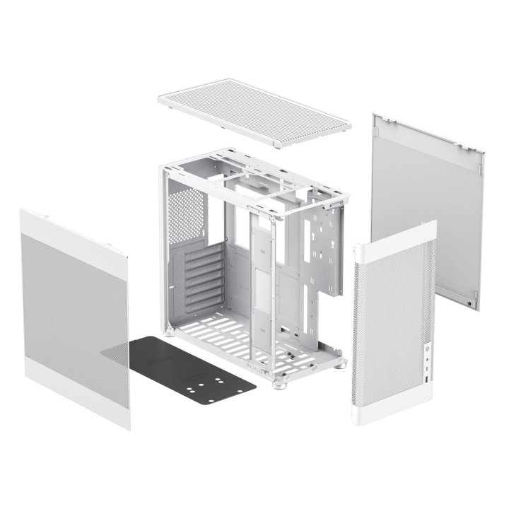 Caja Atx Semitorre Coolbox Mesh Atx Mp1 1x3,5" 3x2,5" 1xusb 3.2 1xusb-c Gpu Max 355mm Color Blanco