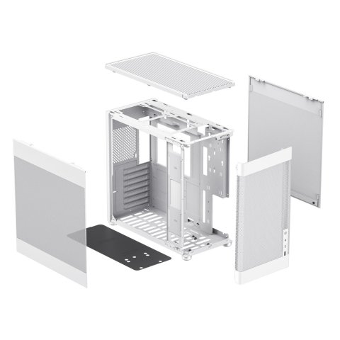 Caja Atx Semitorre Coolbox Mesh Atx Mp1 1x3,5" 3x2,5" 1xusb 3.2 1xusb-c Gpu Max 355mm Color Blanco