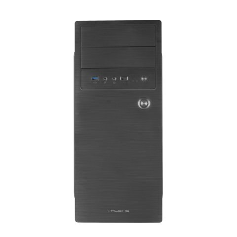 Caja Atx Semitorre Tacens Initiox Black Frontal Con Acabado Aluminio Pulido 2xbahia Externa 5.25" 2xusb 3.0 1xusb 2.0 Sin Fue