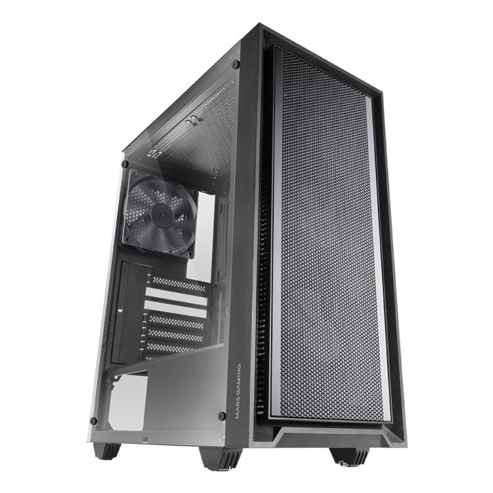 Caja Atx Semitorre Mars Gaming Mcpmax Pure Black Frontal Mesh 4xfbd 120mm 2x2,5 2x3.5 Usb 3.0